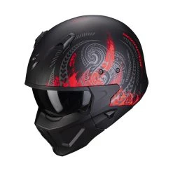 Buy ⭐ Removable Chin Scorpion Covert X Tattoo Helmet Black Matt Red ????