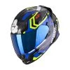 Flash Sale ???? Plastic Scorpion Exo 491 Spin Helmet Black Blue Yellow ???? -Scorpion Shop scorpion exo491 spin blu