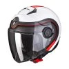 New ???? Plastic Scorpion Exo City Roll Helmet White Red ✔️ -Scorpion Shop scorpion exocity roll rosso
