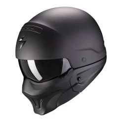 Cheap ???? Removable Chin Scorpion Exo Combat Evo Solid Helmet Black Matt ⌛